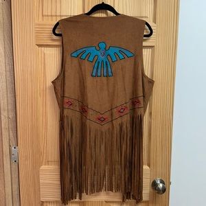 Wrangler Thunderbird Suede Fringe Vest Size XLarge
